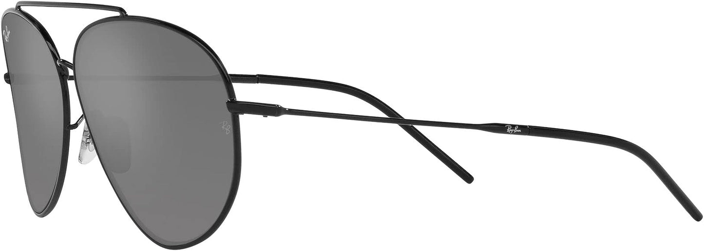 Ray-Ban Aviator Reverse Black W/ Grey Mirror Silver 0RBR0101S