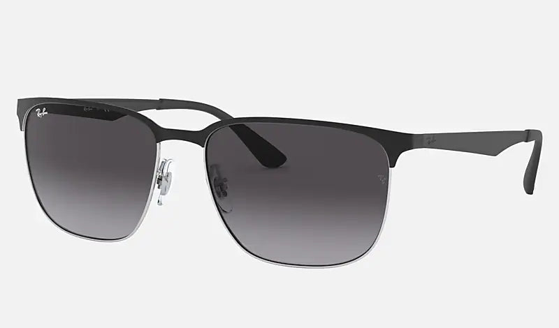 Ray-Ban - Black On Silver W/ Light Grey Gradient Dark Grey ORB3569