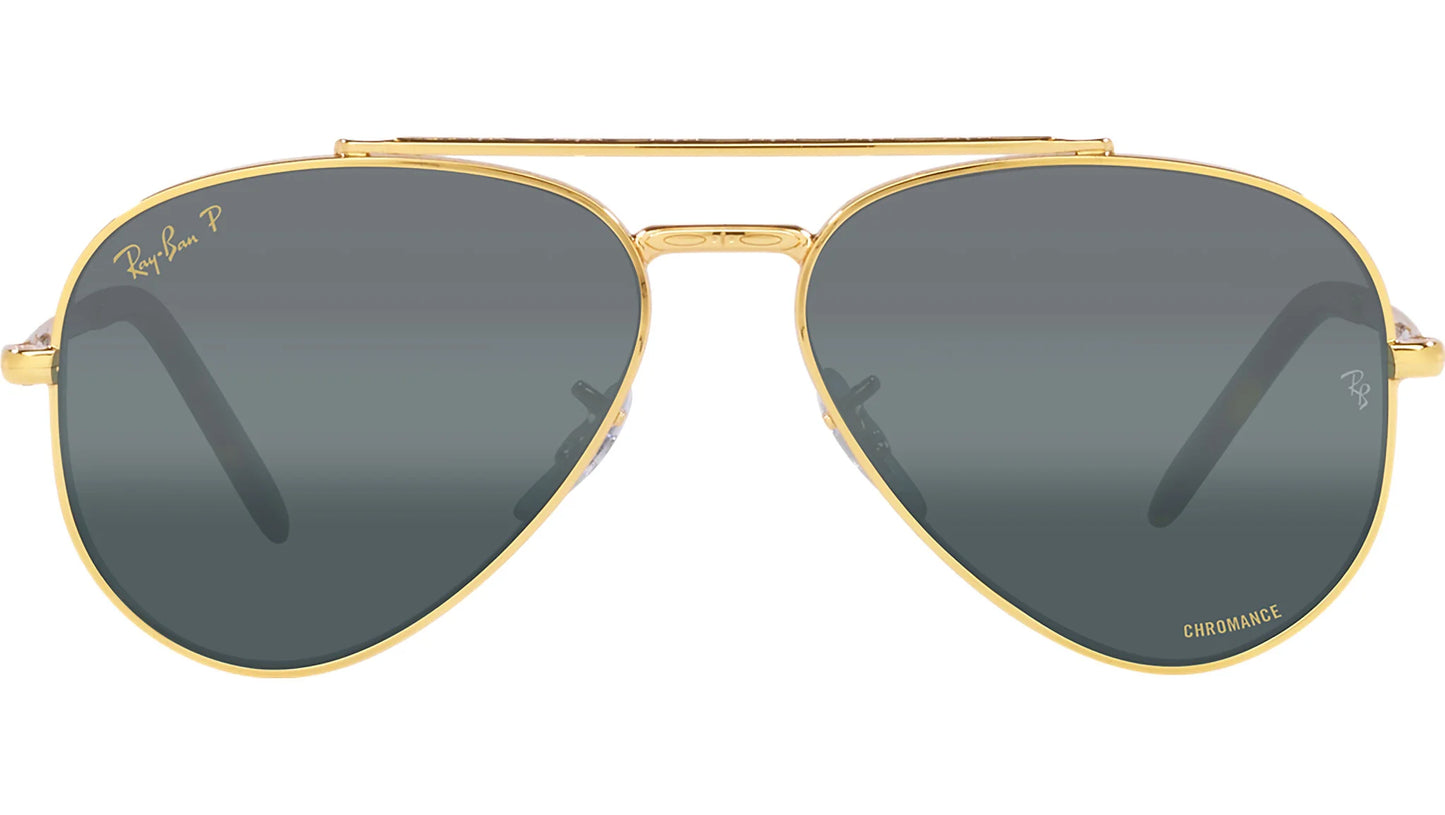 Ray-Ban - New Aviator - Legend Gold W/ Polar Clear Gradient Dark Blue - 0RB3625