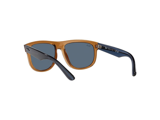 Ray-Ban Boyfriend Reverse Transparent Caramel Brown W/ Dark Grey Mirror Turquoise 0RBR0501S