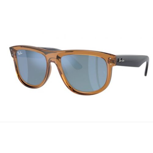 Ray-Ban Boyfriend Reverse Transparent Caramel Brown W/ Dark Grey Mirror Turquoise 0RBR0501S