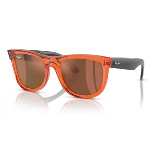 Ray-Ban - Wayfarer Reverse Transparent Orange W/Dark Grey M 0RBR0502