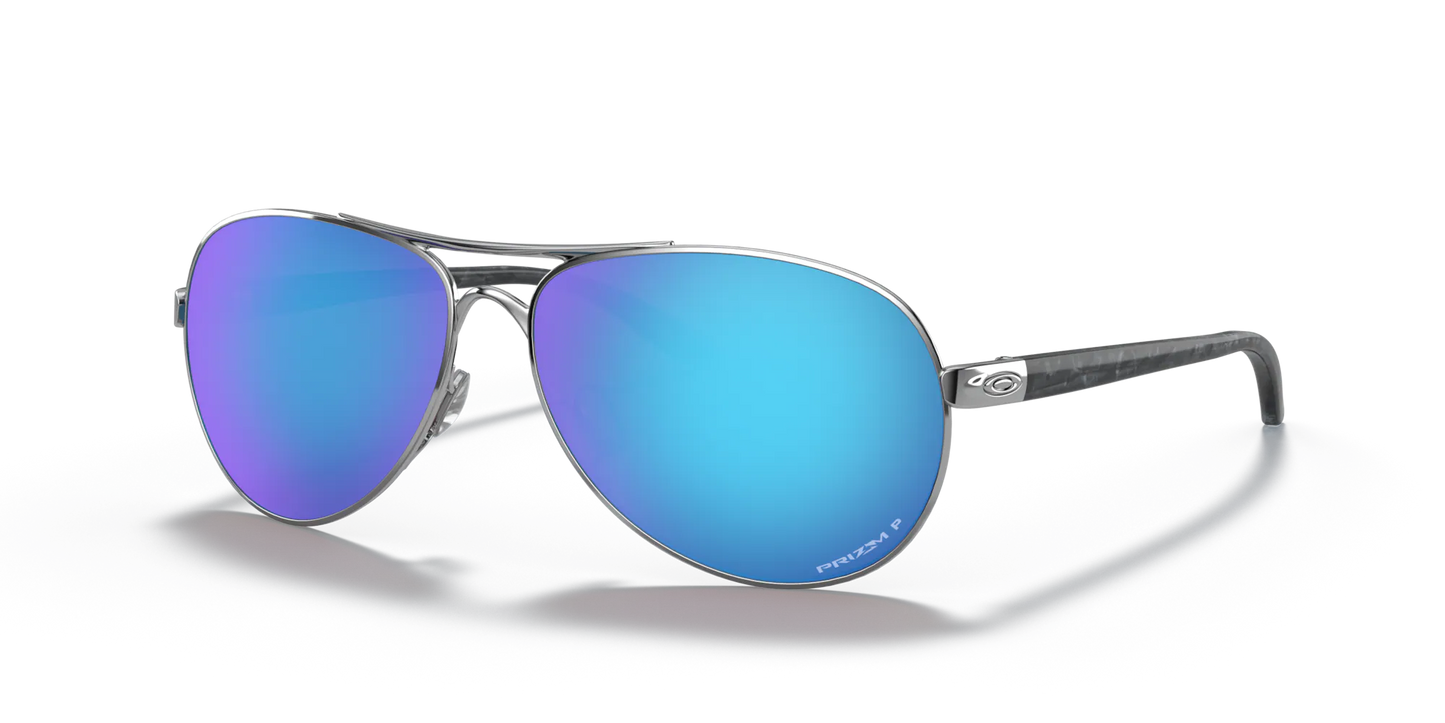 Oakley Feedback - Polished Chrome/Prizm Sapphire Polarized