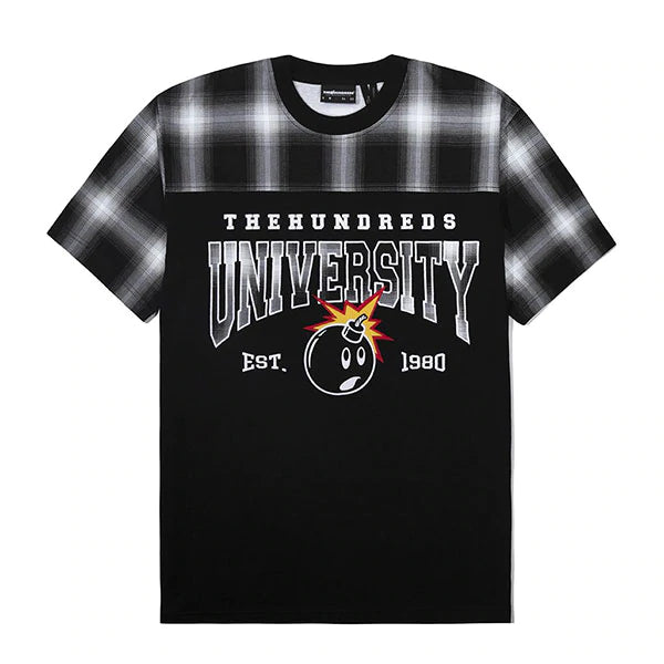 The Hundreds Alumni T Shirt - Black/Plaid