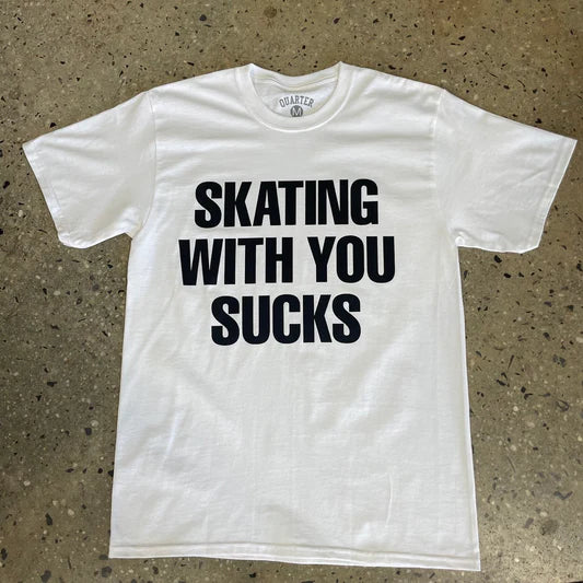Quartersnacks - Skating With Sucks White Tee
