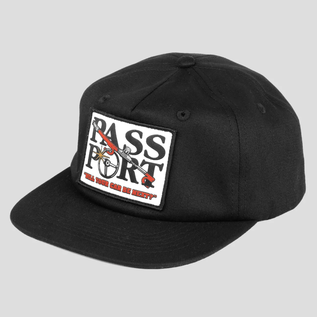 Pass~Port Lock Up 5 Panel Cap - Black