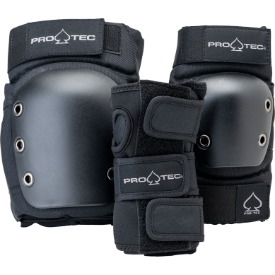 Pro-Tec Jr. 3 Pack Skate Pads - Black