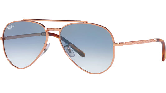Ray-Ban - New Aviator - Rose Gold W/ Clear Gradient Blue - 0RB3625