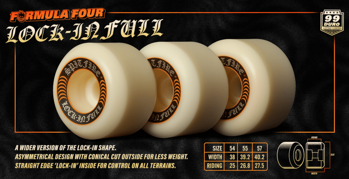 Spitfire Formula Four - Lock In Fulls - White 54mm