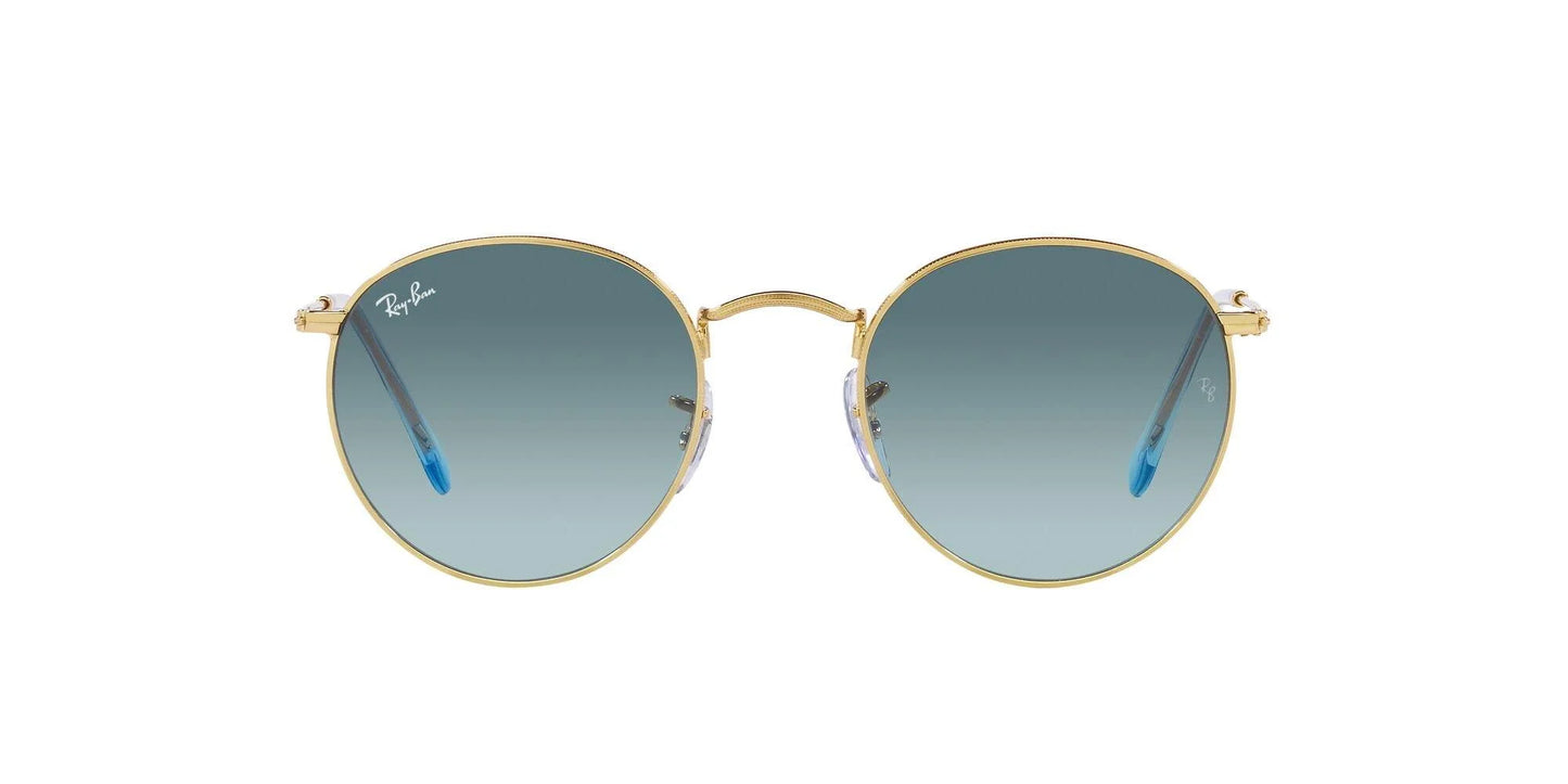 Ray-Ban -Round Metal Gold W/ Blue Gradient Grey- 0RB3447