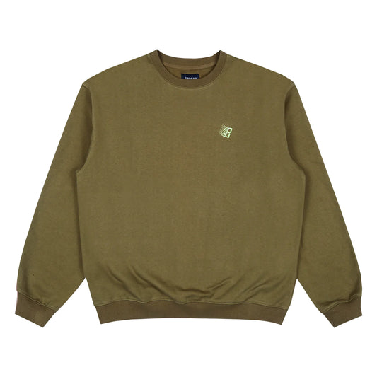 Bronze B Logo Embroidered Crewneck - Olive