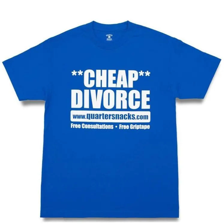 Quartersnacks Cheap Divorce T Shirt - Royal Blue