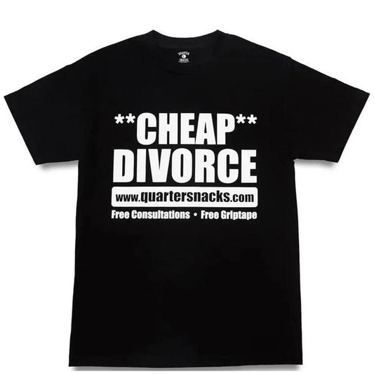 Quartersnacks Cheap Divorce T Shirt - Black