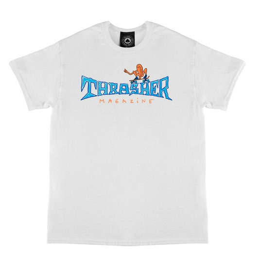 Thrasher Gonz Thumbs Up T Shirt - White/Blue